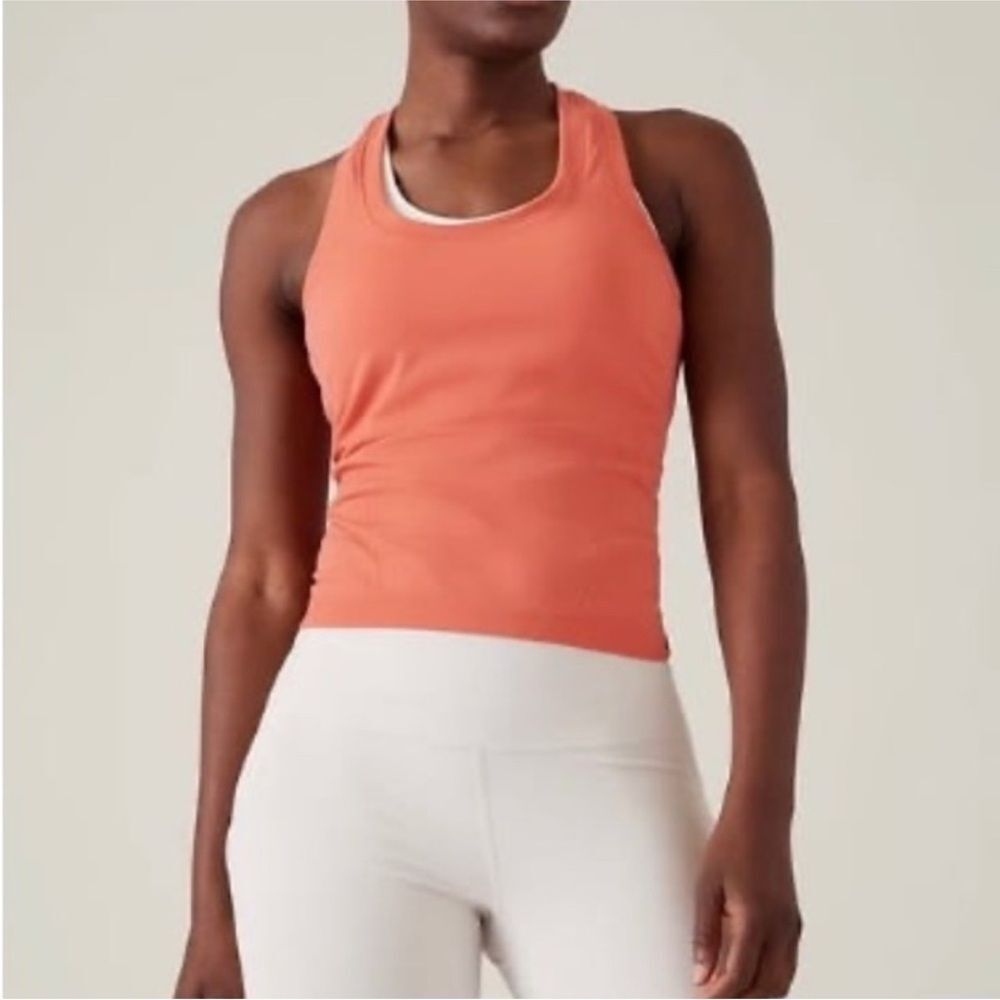 ATHLETA Momentum Seamless Racerback Tank Top Orange XXS